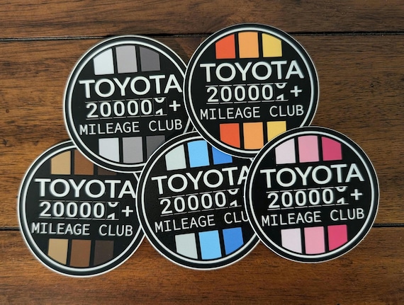 Toyota Mileage Club Vinyl Sticker - Japanese Vintage Retro Landcruiser   Tacoma Tundra TRD 4Runnner FJ Cruiser SR5 Hilux 4WD 4X4