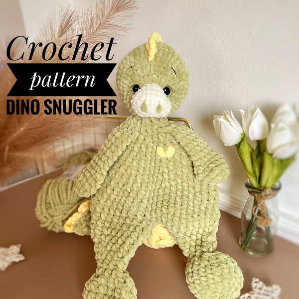 Bohasaurus Knotted Lovey — Crochet Dinosaur PATTERN Snuggle-saurus Rag Doll / Rag Doll Pattern / Baby Lovey / Dino Lovey / Dino Crochet