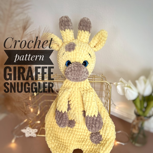 Giraffe lovey crochet pattern, Amigurumi giraffe security blanket, Crochet Giraffe Snuggler, Newborn Lovey Pattern, stuffed animal lovey