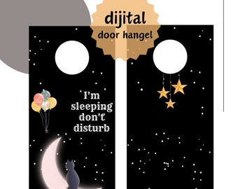 Printable Door Hanger pdf, Door Hanger PDF,Door Hanger Templates,Bedroom Door Hanger