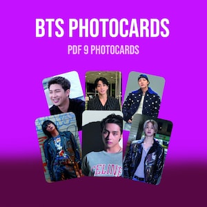9BTS photocards,bangtan boys photocards,Poloroid Cards,Gift for army,Kpop,Army,PDF,Download