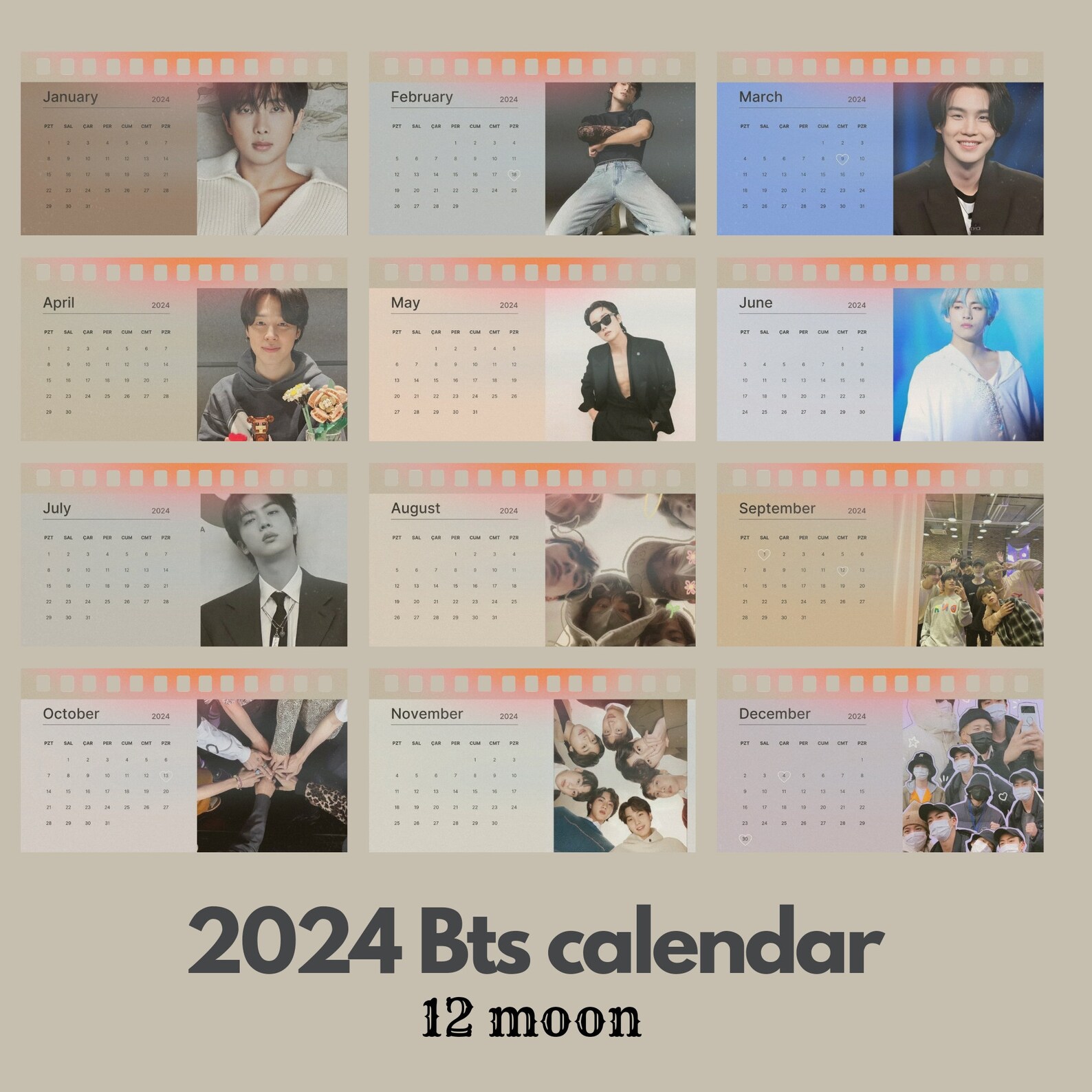 BTS Calendar Digital, 2024 Bts Calendar Digital. 2024 Calendar,bts 2024