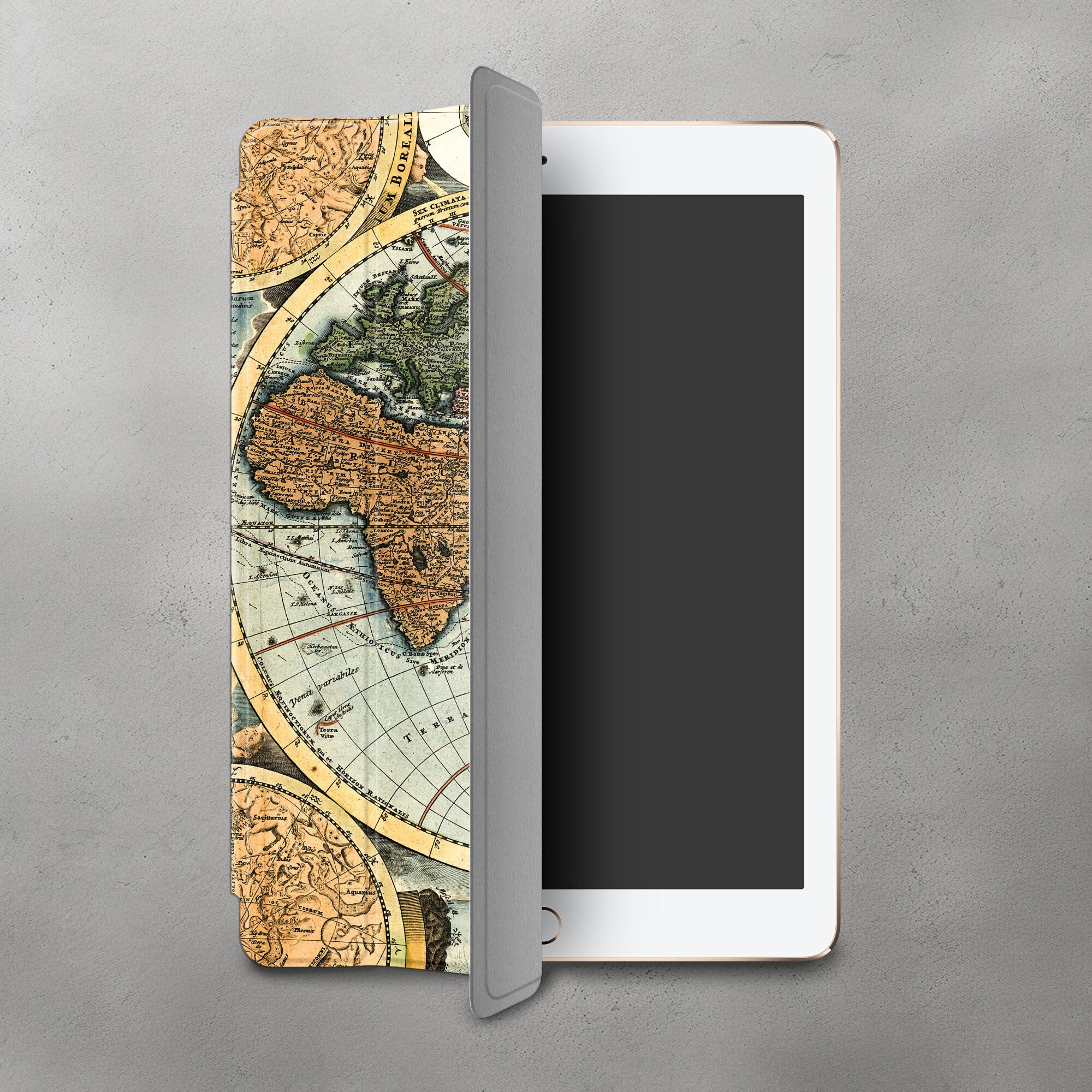 Vintage World Map iPad Case, Old School Design Cover - Etsy