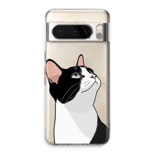 Black and White Cat Case IPhone 15 14 13 Pro Max Mini / Cute Animals Cover Google Pixel 8 7 6 5 Pro / Happy Day Samsung S24 23 22 Plus Ultra