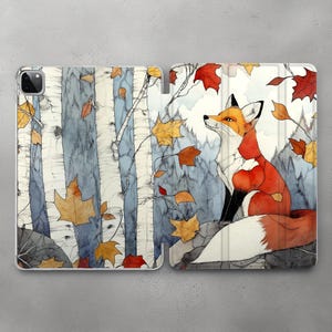 Realistic Fox Art case For iPad Pro 10.5 11 12.9 13 2022 2024 / Autumn forest Design Cover Mini 7 6 5 iPad Air 3 4 5 11 13 iPad 10.2 10.9