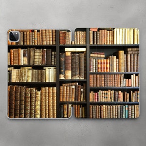 Old Bookshelf Art cover For iPad Pro 10.5 11 12.9 13 2024 / Vintage Aesthetic Design Case Mini 7 6 5 iPad Air 5 11 13 iPad 10.2 10.9 Gen 9 8