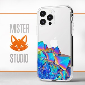Blue Crystals Case for IPhone 15 14 13 Pro Max Mini / Purple Diamond Cover Google Pixel 8 7 6 5 Pro 5G / Samsung S24 23 22 21 Plus FE Ultra