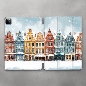 Christmas Cottage Art case For Apple iPad Pro 13 (2024) / Watercolor Design Cover  Mini 7 6 5  /  iPad Air 3 4 5 11 13 iPad 10.2 10.9