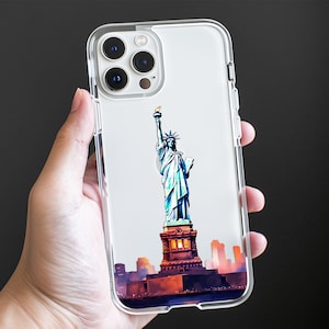 Statue of Liberty Case for IPhone 15 14 13 Pro Max Mini / Monuments New York Cover Google Pixel 8 7 6 Pro 5G / Samsung S24 23 22 Plus Ultra