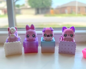 3D Printed Animal Keyboard Clicker. Kawaii Sensory Desk Toy