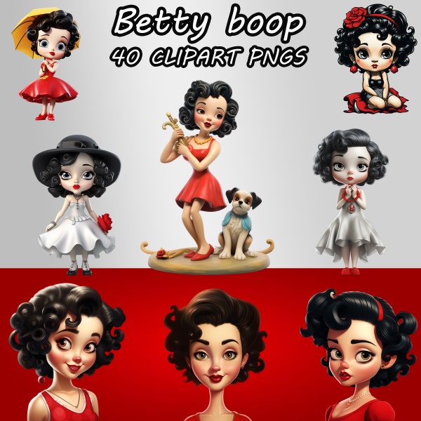 Betty Boop PNG Bundle | Betty Boop Layered PNG | American Girl Svg | ,Tshirt print Betty Boop Png | png Cut File | instant download