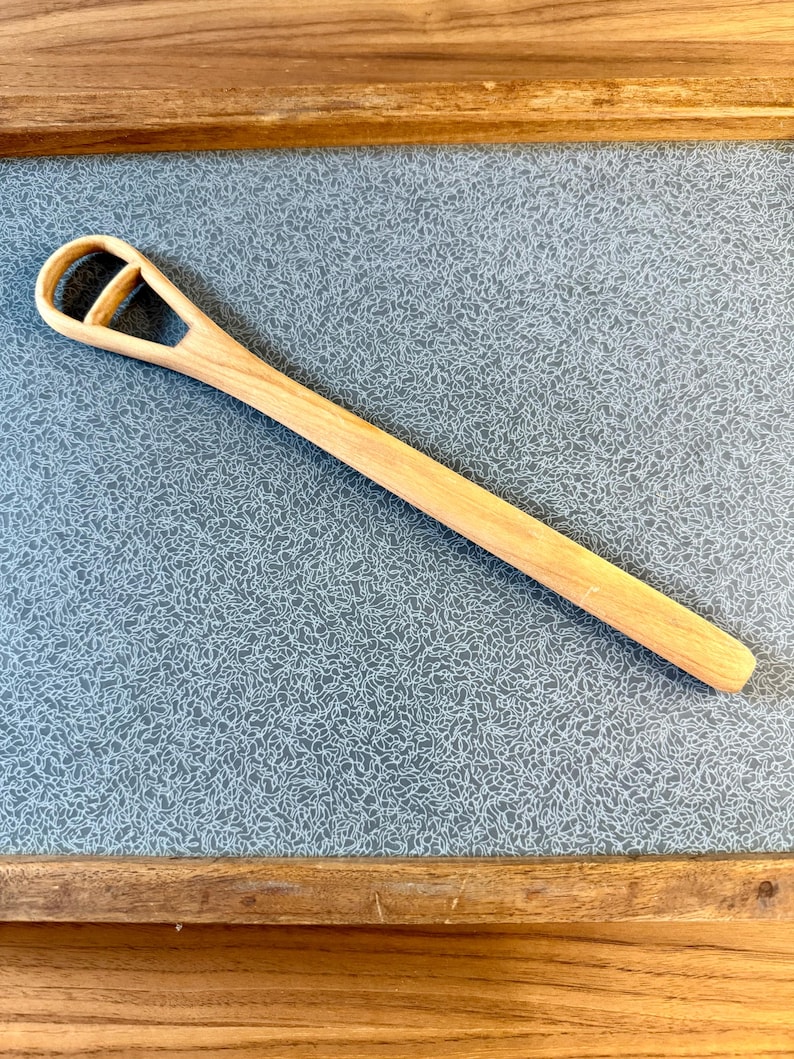 Hand Carved Cherry Whisk with Food Safe Finish image 1