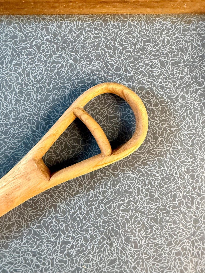 Hand Carved Cherry Whisk with Food Safe Finish image 3