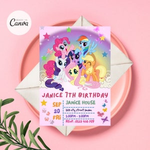 My Little Pony Invitation, My Little Pony Birthday Invitation, Pony Invite, Little Pony Party PDF, Instant Download