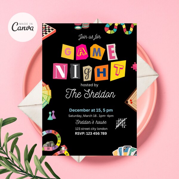 Trivia Night Invitation, Game Party Invite, Trivia Night Birthday Invite, Quiz Night Invitation, Editable Invite PDF