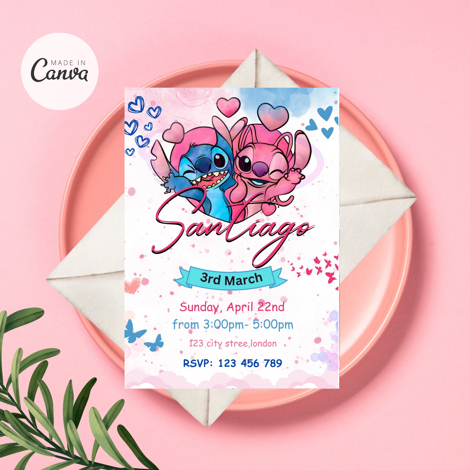 Editable Stitch Invitation, Lilo Stitch Birthday Invitation, Stitch Party Invite, Stitch ...