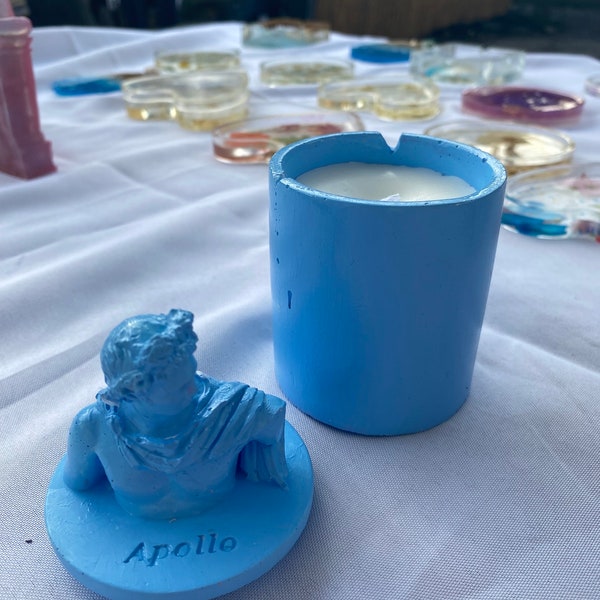 Handgemacht Apollo-Betondeckelkerze aus Sojawachs - Handmade Apollo Concrete Lid Candle Soy Wax