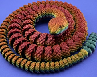 Erstaunliche 3D gedruckte Regenbogen artikulierende Rassel-Schlange