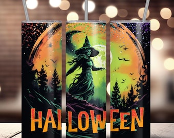 Halloween Tumbler Wrap PNG, 20 Unze Skinny Tumbler Sublimationsdesign, Spooky Tumble PNG, Gruselige Saison, Hexe Tumbler Wrap, Skeleton Tumbler