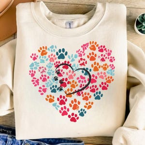 Dog Paw Heart PNG: Sublimation Design for Dog Lovers (Digital Download)