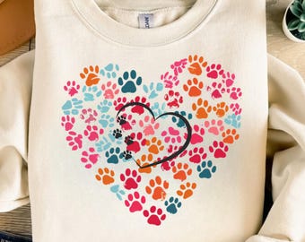 Dog Paw Heart PNG: Sublimation Design for Dog Lovers (Digital Download)