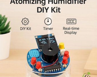 DIY USB Humidifier Kit with OLED - Atomizer & Temp-Humidity Display, Soldering Electronics Project for Beginners