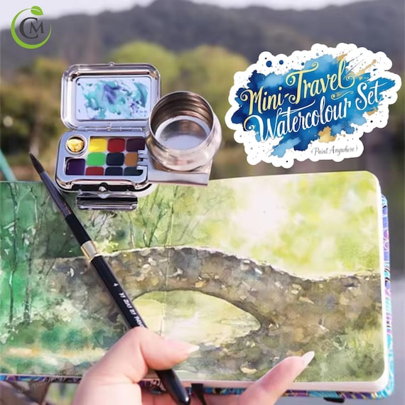 Aazon.co: Ini Paint Palette Travel Kit - Ini Watercolor Palette Set - View #11