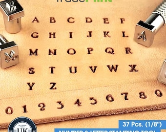 37-piece leather stamping tool set | alphabet and number stamps for leathercraft