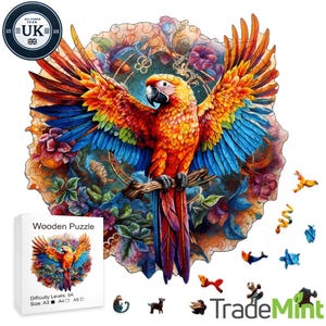 Parrot Wooden Puzzle | Laser-Cut Jigsaw Gift | Eco-Friendly for Kids & Adults