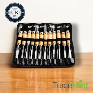12-Piece Wood Carving Chisel Set | Premium Hand Tools for Woodworking, Crafting & Carpentry Projects