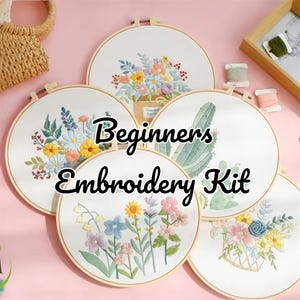 Floral Embroidery Kit for Beginners: Hand Stitch Needlework, Home Decor