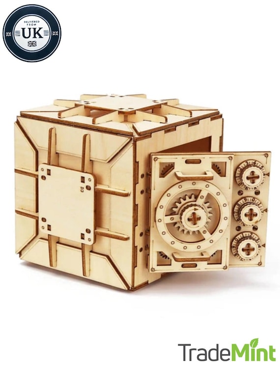 3D Wooden Locker Puzzle Box - DIY Mechanical Model Kit for Adults & Kids | Creative STEM Toy, Brain Teaser Gift, Functional Storage Craft