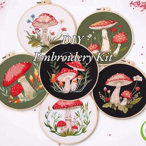 Mushroom Embroidery Kit: Beginner DIY Cottagecore Craft