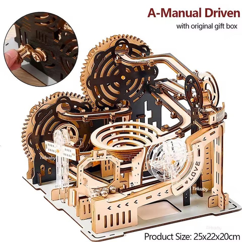 3D Wooden Puzzle Marble Run | DIY Mechanical Model Kit | Unique Gift ...