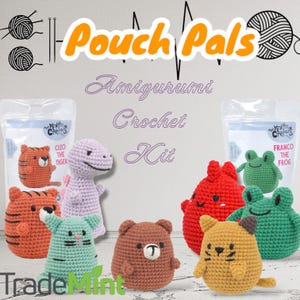 Kit per uncinetto Amigurumi: set di filati fai da te per principianti - Orso, Gatto, Dinosauro, Rana