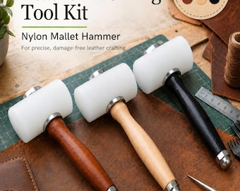 Leather Mallet: Nylon Head Hammer for Leathercraft, Wood Handle