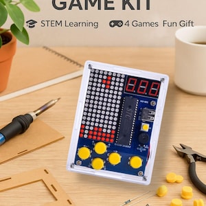 Diy stem soldering game kit - classic pixel games set | fun gift for teens, beginners & enthusiasts - build or premade options