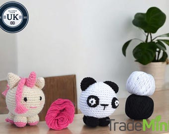 DIY Crochet Kit: Ashley Unicorn or Emily Panda Amigurumi - Beginner Friendly