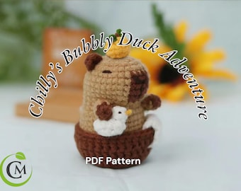 Digital capybara Chilly’s Bubbly Duck Adventure | pdf animal crochet design | diy amigurumi for beginners and craft lovers
