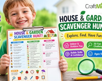 House and Garden Scavenger Hunt - Printable Kids Activity Sheet