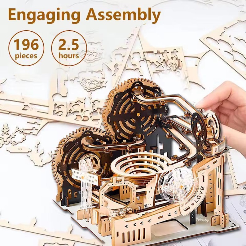 3D Wooden Puzzle Marble Run | DIY Mechanical Model Kit | Unique Gift ...