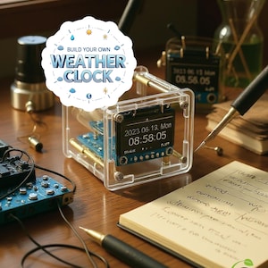 DIY Digitale Wetter Uhr Kit | ESP8266 Mini-WiFi-Uhr | Löten Übungskasten | Lustiges STEM Lerngeschenk für Erwachsene und Kinder