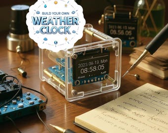 DIY Digital Weather Clock Kit | ESP8266 Mini WiFi Clock | Soldering Practice Kit | Fun STEM Educational Gift for Adults & Kids