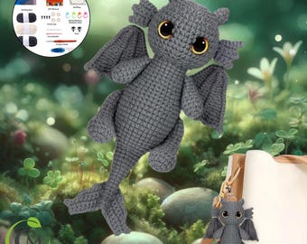 Crochet Dragon Kit for Beginners | DIY Learn to Crochet Kit with Step-by-Step Video Tutorials | Craft Gift for Adults & Kids
