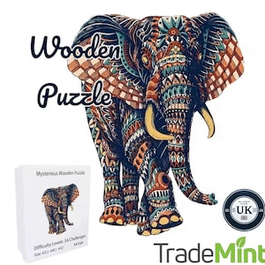 Premium wooden Elephant puzzle | laser-cut animal design for kids & adults | perfect gift idea