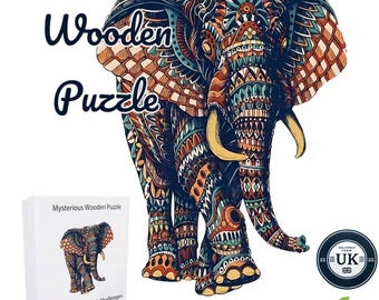 Premium wooden Elephant puzzle | laser-cut animal design for kids & adults | perfect gift idea