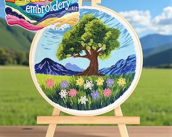 Landscape Embroidery Kit | DIY Needlework Craft Gift | Beginner Embroidery Set for Adults | Christmas Embroidery Kit Art Decor