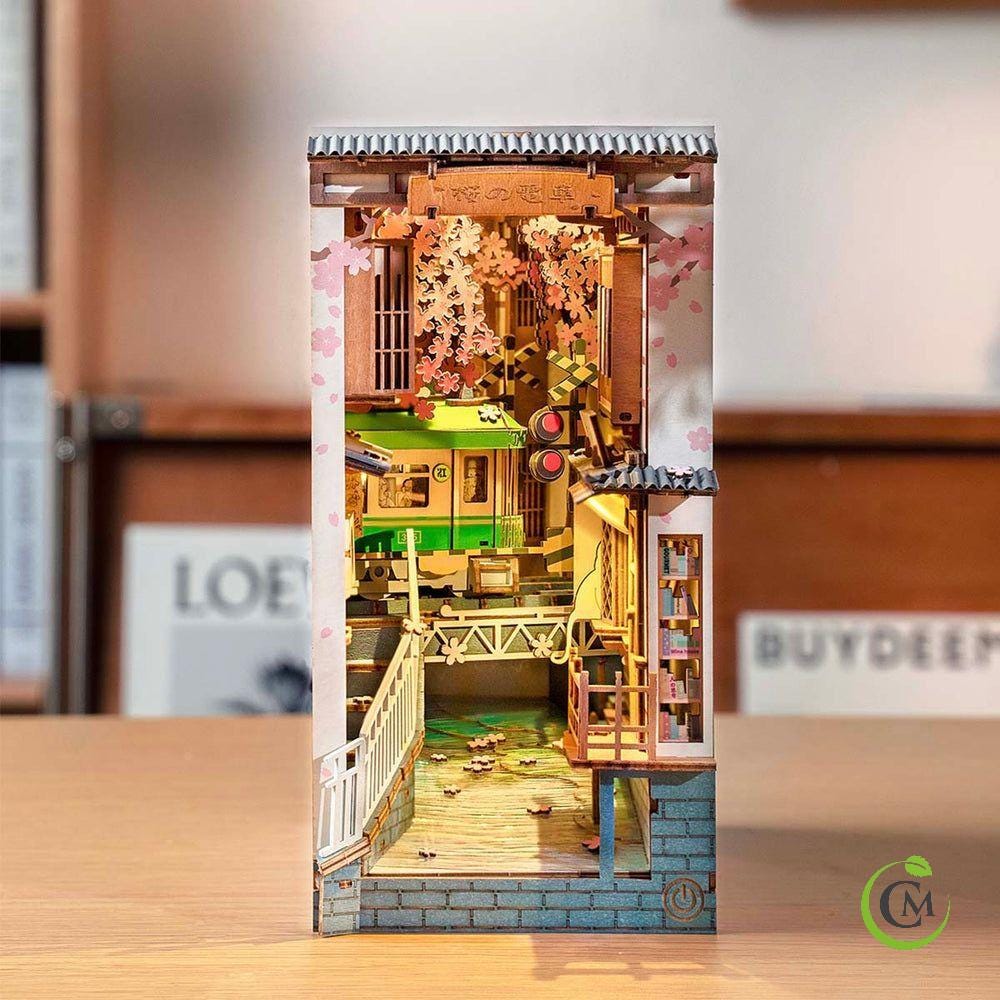 Rolife Sakura Densya DIY Book Nook Kit - Japanese Street Miniature
