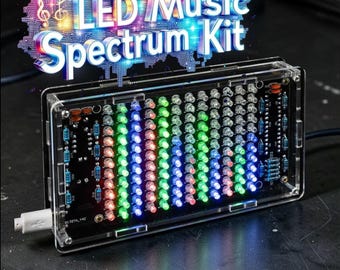 DIY Music Spectrum LED Kit | Sound Reactive Light Soldering Project, Electronic Kit for Beginners, STEM Tech Gift