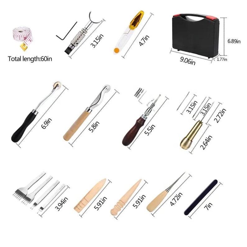 Professional Leather Working Kit With 20 Stamping Tools and Storage Box ...